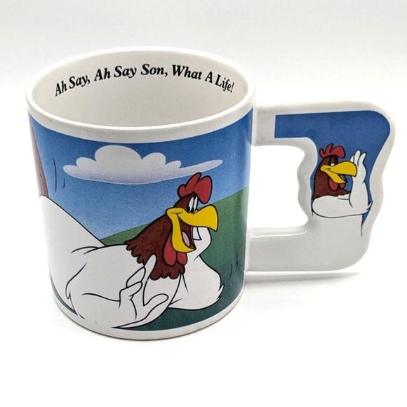 VTG 90s Looney Tunes Foghorn Leghorn Ah Say Son Coffee Mug Cup WB Studio Store - Picture 1 of 8